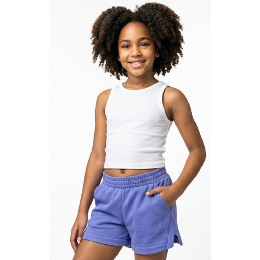 Athletic Works Shorts Girls S 6-6X Purple Excellent Mesh Active Pockets